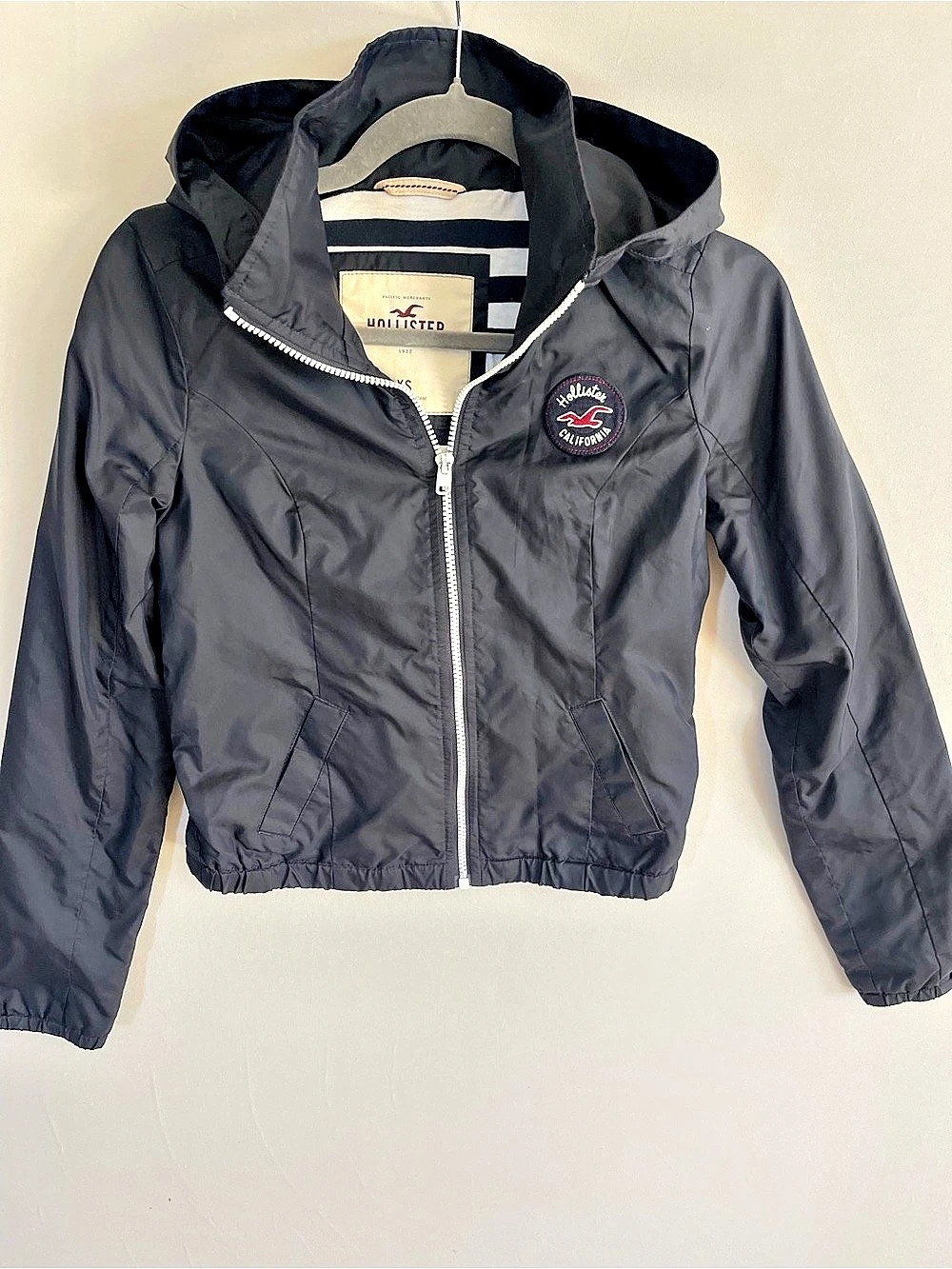 Hollister Women's Black Hooded Jacket Size XS